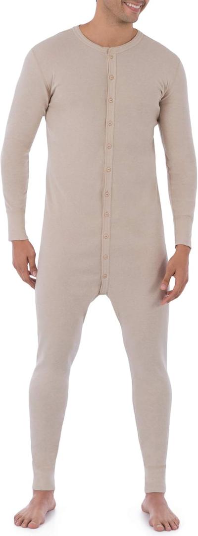 Fruit of the Loom mens Premium Thermal Union Suit (X-Large, Oatmeal)