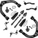 12pcs Suspension Kit for Infiniti QX56 Nissan Armada Titan 2004-2019, Front Upper Control Arms and Lower Ball Joints Sway Bar Links Inner and Outer Tie Rod Ends and Boots