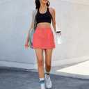 luvamia Skorts for Woman High Waisted Pull On Elastic Waist Cargo Pockets Quick Dry Hiking Tennis Sports Skirt Shorts (Red, XXL)