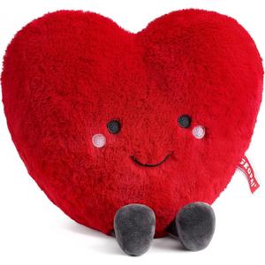 11.8in Red Heart Pillow, Love Pillow, Cute Plush Toy, Heart Throw Pillows Living, Microwavable Stuffed Animals for Women Girl Birthday Wedding Mother's Day Valentines Day Gifts