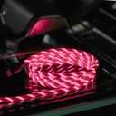 USB C to USB C Cable 3A Light Up C to C Cable LED C to Type C Fast Charging Cord for Samsung Galaxy S23 S22 S21 S20 Ultra, i-Phone 15 Pro Max Plus, iPad mini Pro Air(3.3FT,Red)