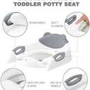 Potty Training Seat with Step Stool Ladder, SKYROKU Potty Training Toilet for Kids Boys Girls Toddlers - Comfortable Safe Potty Seat with Anti-Slip Pads Ladder Grey