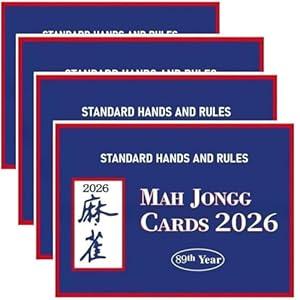 RE RELIURE Mah Jong Cards 2026 Revision - Large Print, 4-Pack