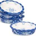 Wisenvoy Mini Pie Pans Ceramic Pie Plate Pie Pan Pie Pans for Baking Pie dish Porcelain Mini Pie Pan (Blue)