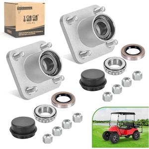 10L0L Golf Cart Front Wheel Hub Assembly with Hub Bearing/ Oil Seal/ Dust Cover for EZGO PDS&TXT/ Medalist Gas & Electric 2001.5-2013, Replace OEM# 70895G01, L44643(Pack of 2)