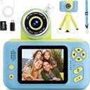 Makolle Camera for Kids, Toddler Volging Cameras Age 3-8 Christmas Birthday Gifts for Boys and Girls 3-12 Year Old Boys Digital Camcorder for Video Portable Kids Selfie Camera with 32GB SD Card Blue
