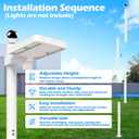 Modern Outdoor Street Light Pole, White Lamp Post with Base Waterproof Metal Light Pole for Yard, Patio, Driveway, Garden, Street, Walkway Lighting (13Ft/156)