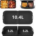Silicone Air Fryer Liners for Ninja DZ071 7-QT Foodi 6-in-1 Dual Zone Airfryer, Reusable Air Fryer Basket Liners for Ninja DZ071 3.5QT x2 + 7QT x1 Airfryer Accessories
