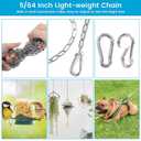 10 Feet Long Light Duty Chain, 5/64 Inch Small Metal Chain with 5/32 in Carabiners, Easy to Adjust Stainless Steel Link Chain for Indoor Outdoor Hanging Bird Feeder Wind Chimes Signs Planters Silver
