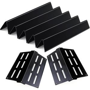 17.5 inch Porcelain Flavorizer Bars Grill Replacement Parts for Weber Genesis 300 Series E310 E320 E330 S310 S320 S330 EP/CEP 310 EP/CEP 320 EP/CEP 330 with Front Control Knob Heating Plate