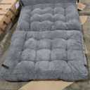 MAXYOYO Folding Sofa Bed, Convertible Sleeper Chair with Pillow Foldable Mattress with Back Support, Portable Fold Out Chair Bed Comfy Floor Sofa Lounge for Living Room Bedroom, Dark Grey, Single 