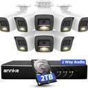 ANNKE 8CH 2MP Two-Way Audio Analog Wired Security Camera System, 2TB HDD | 4pcs 1080P CCTV 2 Way Talk Cams, Color Night Vision, AI Motion Detection, 8 Channel 3K Lite DVR, Outdoor Home Surveillance