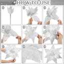 Soulchen 4 Pcs Large White Pearl Poinsettia Christmas Flowers Picks 11 '' Artificial Glitter Poinsettia Floral with Stem for Xmas Winter Tree Garland Vase Wreath Decoration Supplies