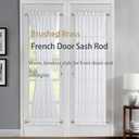 ARNORX 3/8" French Door Curtain Rod, 16-28" Adjustable, Brass Brushed