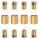 Brake Line Fittings for 3/16 inch Brake Line Tube, 3/8-24 Threads, 12 Pieces (4 Unions, 8 Nuts)