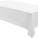 Rectangle Tablecloths 60x84 Inch 1 Pack White Tablecloth Washable Decorative Linen Polyester Table Cloths for Dining Table Banquets Buffet Parties and Wedding ([1 Pack ] 60*84)