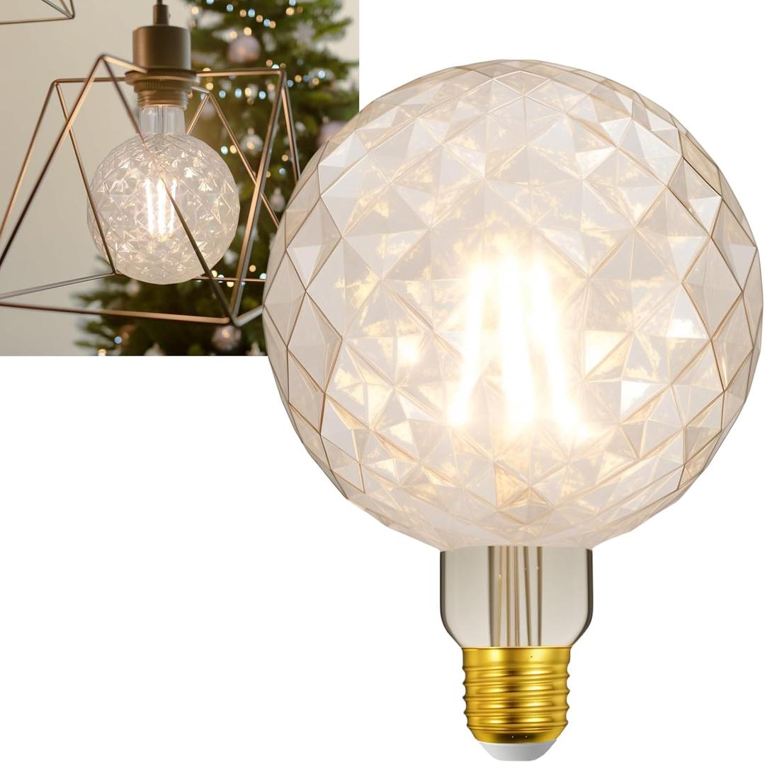 40 Watt Decorative Vintage LED Light Bulbs, N Pineapple 4W Clear LED Filament Edison Bulb,2700K Oversized Warm Lights,Non-Dimmable E26 Lamp Base,1-Pack