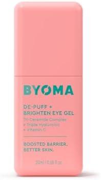BYOMA De-Puff + Brighten Eye Gel - Lightweight Gel Eye Cream for Dark Circles, Puffiness & Wrinkles - Under Eye Cream With Hyaluronic Acid & Vitamin C - Barrier Repair Skincare - 0.68 fl. oz