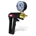 LeLuv Vacuum Pump Maxi Ergonomic Nylon Handle with Release Valve and Installed Gauge - Black