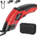 Cordless Electric Scissors for Cardboard, 11000RPM Rechargeable Electric Box Cutter with 3000mAh Battery & 1 Replacement Blades, Power Fabric Cutter for Carpet, Leather, Plastic, DIY Craft