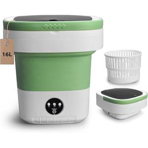 Portable Washing Machine, 16L Upgraded Mini Washer with Spin Basket Laundry Machine, 3 Cleaning Modes Suitable for Small Clothes, Foldable Design Ideal for Hotel, Home, Apartment and Campain