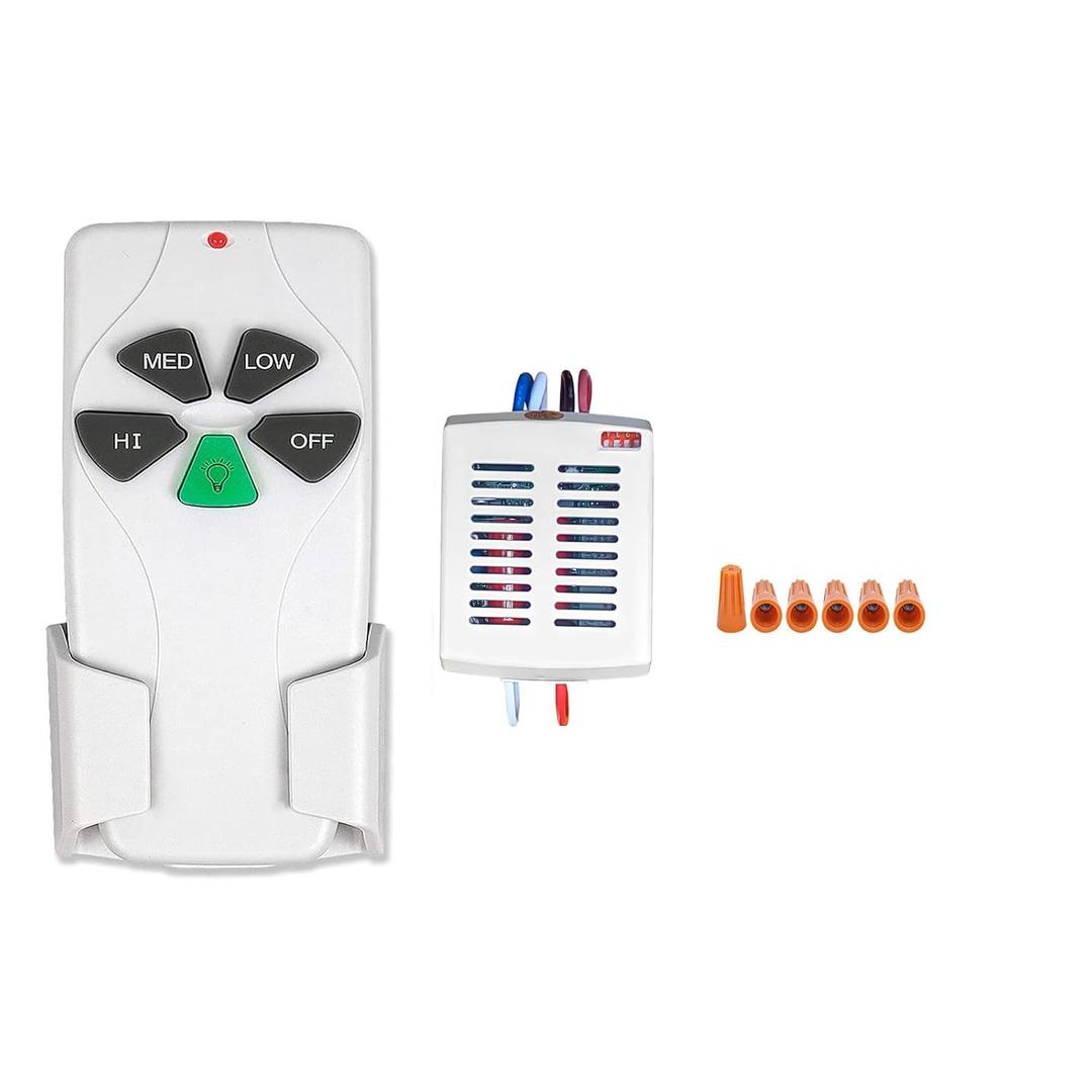 Small Size Universal Ceiling Fan Remote Control Kit, 3 Speed Control with Light Dimming, Mini Receiver Replacement for Hampton Bay/Hunter/Harbor Breeze/Westinghouse/Honeywell and More