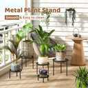 Plant Stand Indoor Outdoor 5 Pack Heavy Duty Metal Stand Multiple Plants, Anti-Rust Iron Flower Pot Stand Decoration Racks Plant Pot Shelf for Living Room Garden Balcony (Black)