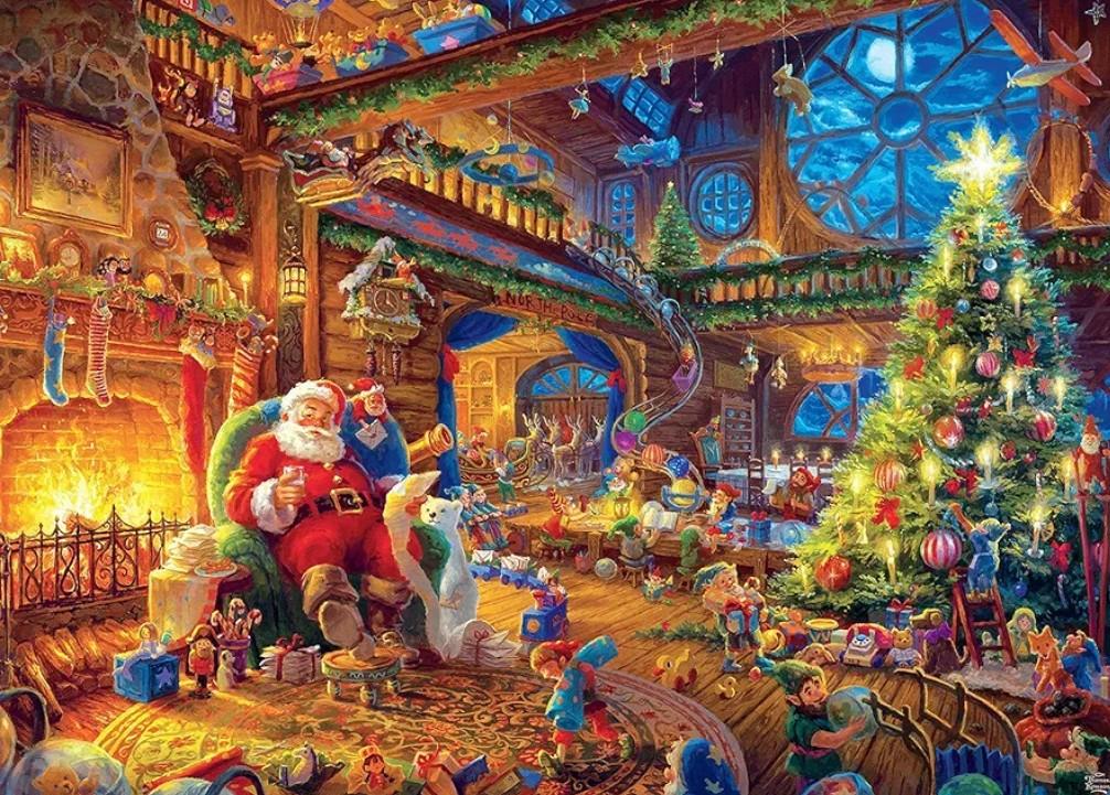 1000 Piece Cardboard Jigsaw Puzzles, Beautiful Christmas Puzzle - Every Piece Unique, Softclick Technology for 27x20 Inch