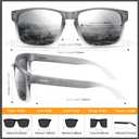 Polarized Sunglasses UV400 with Mirror Coating. Classic Minimalist Design, Stylish to Stand Out in Sunshine (Grey/White Gradient)