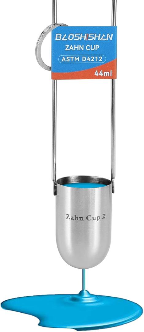 BAOSHISHAN NO.2 Zahn Cup Viscosity Cup #2 Dip Type 44ml Stainless Steel Viscometer Flow Cup for Paint Finishes Oil Dye Sauce Honey