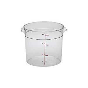 Cambro 6 & 12 Quart Clear Polycarbonate Round Food Storage Containers, One Each 6 & 12 Quart with Lids in this Bundle.