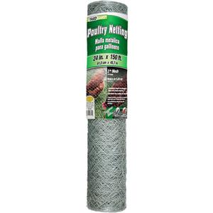 YARDGARD  2 Inch Twisted Mesh Wire Fence  24 in. x 150 ft. 20Gauge Galvanized Steel  For Poultry Netting | Chicken Coops | Garden Protection