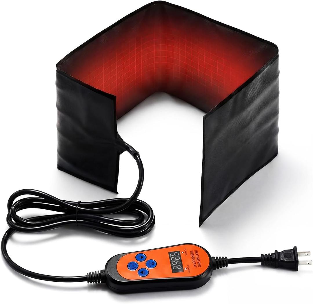 Shinymoon Outlet Plug-In Wrap Around Car Battery Blanket with Thermostat Controller - 28" x 5.5"  120V 60W - 1565C / 59149F Cold Weather Car Engine Heater Blanket- 24H Timer FuseProtected