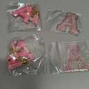 6PCS Pink Stanley Cup Accessories Set, Initials Decorations for Stanley Cup 30oz 40oz, Includes Bow Straw Topper, Handle Charm, Letter Sticker, Silicone Boot, Spill Proof Stopper (Letter A)