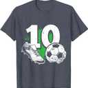 10th Birthday Boy Soccer Player 10 Years Old Boy T-Shirt, Large