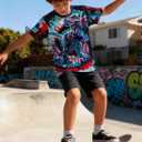 Kids Tie Dye Shirt Size 4-14 T-Shirt for Boys Girls Short Sleeve Tees (9-12 Years)