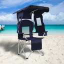 Camping Chairs with Canopy, Portable Quad Lawn Chair for Adults, Folding Recliner Chair with Cup Holder Outdoor Events and Shade- Support 330 LBS