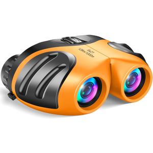 LET'S GO! Binocular for Kids, Compact High Resolution Shockproof Binoculars (Orange)