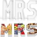 HILAVO Charcuterie Letters MRS, 3 PCS 13.7" Fillable MRS Shaped Charcuterie Board Letters, Bridal Shower Food Display, Paper Mache Cardboard Letters Food Trays for Bachelorette Party