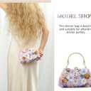 Fecialy Flower Clutch Purse Women 3D Floral Evening Handbags Chain Strap Shoulder Bag for Formal Party Bride Wedding