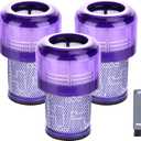3 Pack Filter Replacement for Dyson V12 Detect Slim, V12 Slim Absolute, V12 Slim Motorhead,V12 Detect Slim Fluffy,3 Filters and 1 Clean Brush,Compare to Part 971517-01