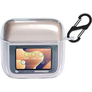 Case Compatible with JBL Tour Pro 3, Soft Silicone Shockproof Protective Cover with Carabiner Accessories (Clear)