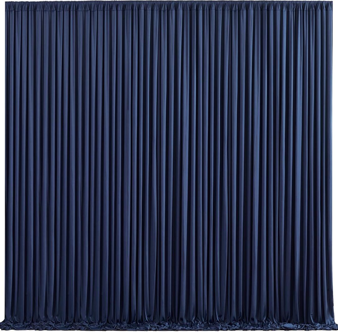 10ft x 10ft Navy Blue Backdrop Curtain for Parties Wedding Wrinkle Free Backdrop Drapes Panels for Baby Shower Gender Reveal Birthday Photo Photography Polyester Fabric Background Decoration