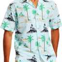 Men's Tropical Beach Vacation Shirt Hawaiian Shirts Wrinkle Free Short Sleeve Button Down