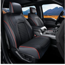 Coverado JK Seat Covers for Jeep Wrangler, Custom Fit for Pickup Truck Jeep Wrangler Seat Covers 2/4 Door, Waterproof Leather Car Seat Covers Cushions for Jeep Wrangler Accessories 2013-2017  (Red Line)