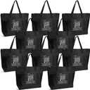 10Pcs Team Appreciation Tote Bags Bulk for Women Employee Appreciation Staff Gifts for Volunteer Teacher Nurses (Black)