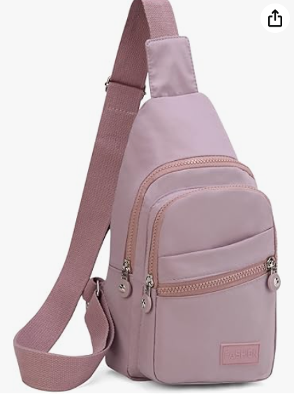 EVANCARY Small Sling Bag for Women Men, Sling Backpack Chest Daypack Crossbody Bag for Travel Outdoor Hiking (F Beige Brown)
