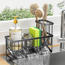 Cisily Turquoise Sponge Holder for Kitchen Sink, Sink Caddy Organizer with High Brush Holder, Kitchen Countertop Organizers and Storage Essentials, Rustproof 304 Stainless Steel, Soap Dispenser