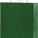 Bagmad 50 Pack 5.25x3.25x8 Inch Small Brown Paper Gift Bags with Handles Bulk, Kraft Paper Bags for Party Favors Grocery Retail Shopping Wedding Craft Cub Sacks (Green)