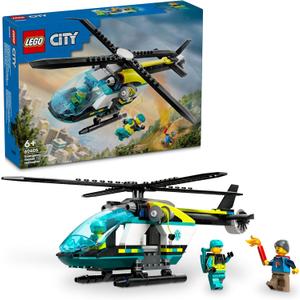 LEGO City Rescue Helicopter Construction Kit with Pilot, Hiker and Rescuer Minifigures, plus Toy Helicopter with Winch and Swivel Rotors, Nice Gift for Boys and Girls from 6 Years 60405